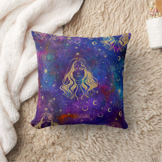 Virgo Galaxy Throw Pillow