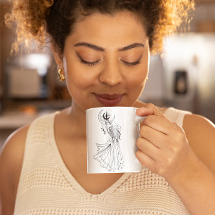 Virgo Girl 15oz Black Rim Mug