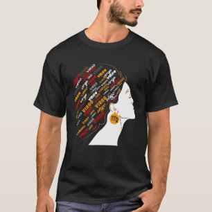 Virgo Girl Africa Girl Zodiac Signs Birthday T-Shirt