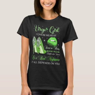 Virgo Girl Birthday High Heels Dripping Lips Zodia T-Shirt