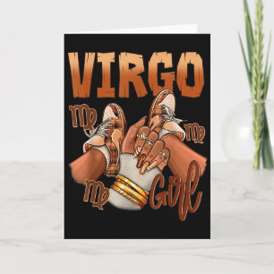 Virgo Girl Birthday Melanin Black Woman Scute Ss C Card
