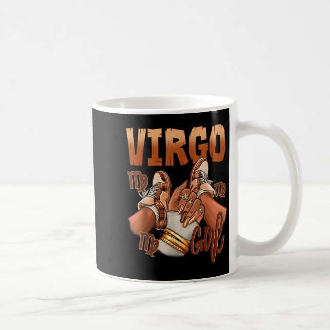 Virgo Girl Birthday Melanin Black Woman Scute Ss C Coffee Mug (Right)