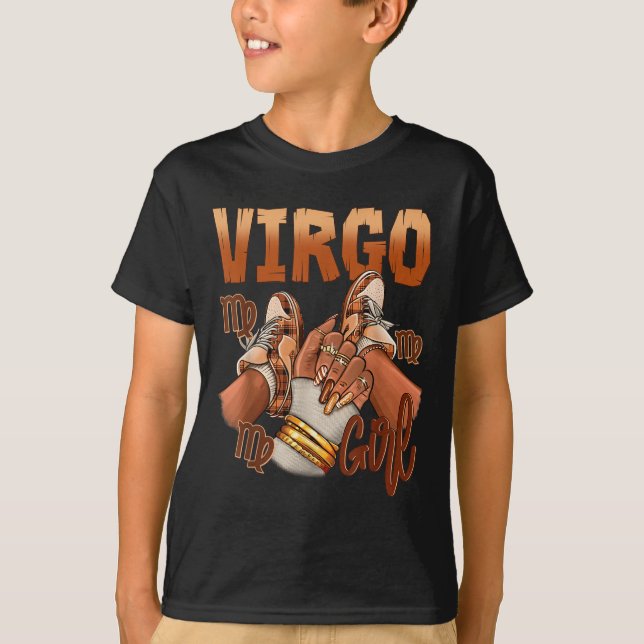 Virgo Girl Birthday Melanin Black Woman Scute Ss C T-Shirt (Front)