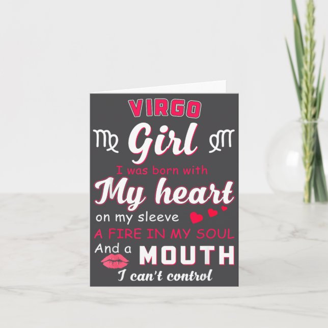 Virgo Girl Funny Quote With Zodiac Sign Birthday I Card (Front)
