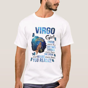 Virgo Girl Knows More Than She Says Black Queen Ma T-Shirt