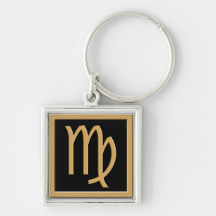 Virgo Gold Symbol Design Premium Keychain