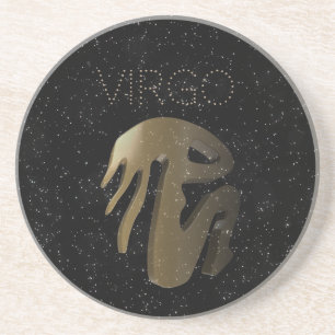 Virgo golden sign coaster