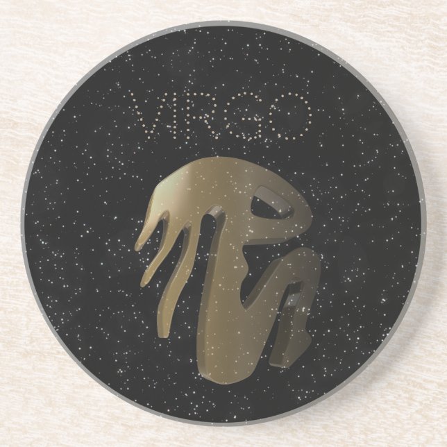 Virgo golden sign coaster (Front)