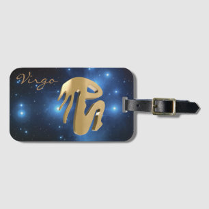 Virgo golden sign luggage tag