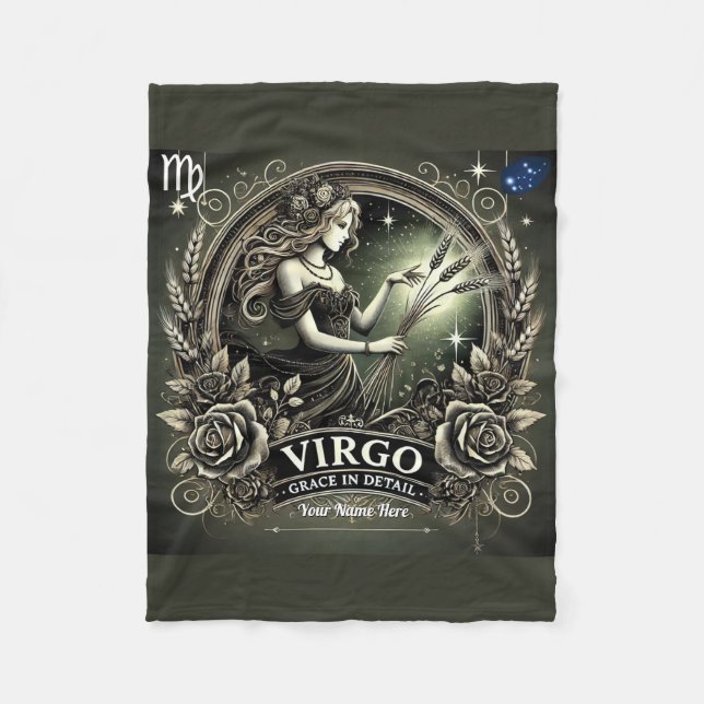 Virgo “Grace in Detail” Fleece Blanket (Front)