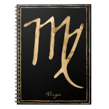 Virgo hammered stylised gold astrology symbol