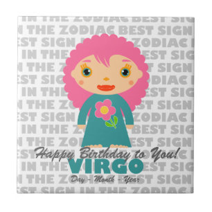 Virgo Happy Birthday Ceramic Tile
