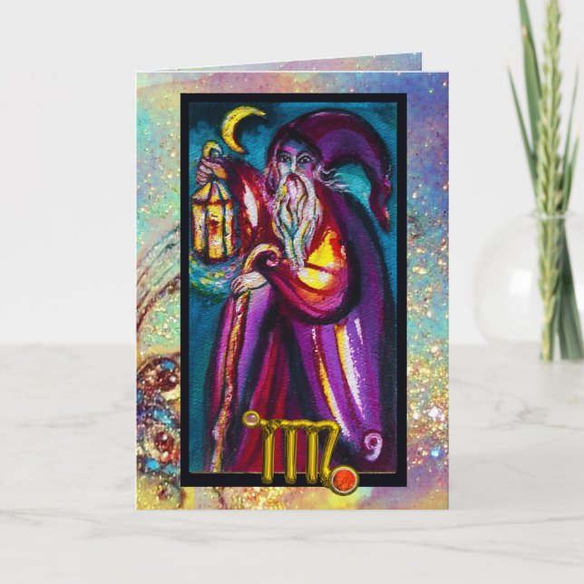 VIRGO HERMIT TAROT ASTROLOGY ZODIAC BIRTHDAY CARD (Front)