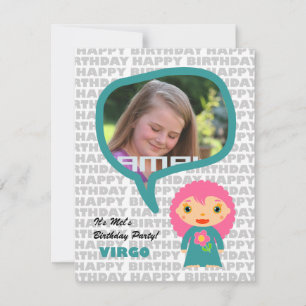 Virgo Kids Party Invitation with Photo