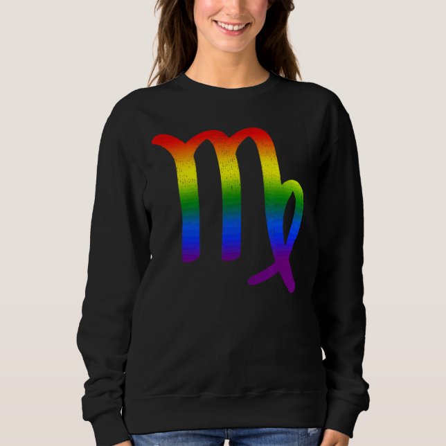 Virgo Lgbt Zodiac Sign Lgbt Rainbow Pride Gay Sweatshirt (Front)