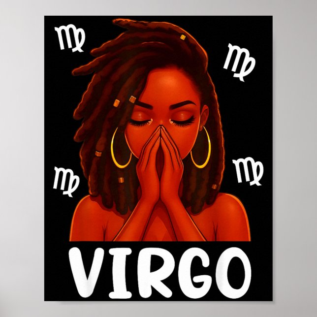 Virgo Loc'd Black Woman Pray Christian Zodiac Birt Poster (Front)