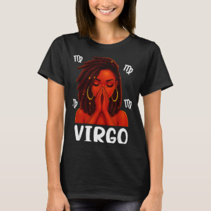 Virgo Locd Black Woman Pray Christian Zodiac Birth T-Shirt