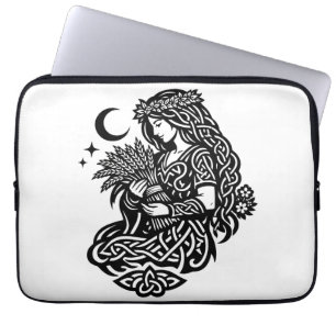 Virgo Maiden Sigil — Earthbound Zodiac Inkwork Laptop Sleeve