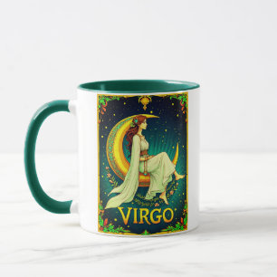 Virgo Maiden Sitting on Crescent Moon Mug