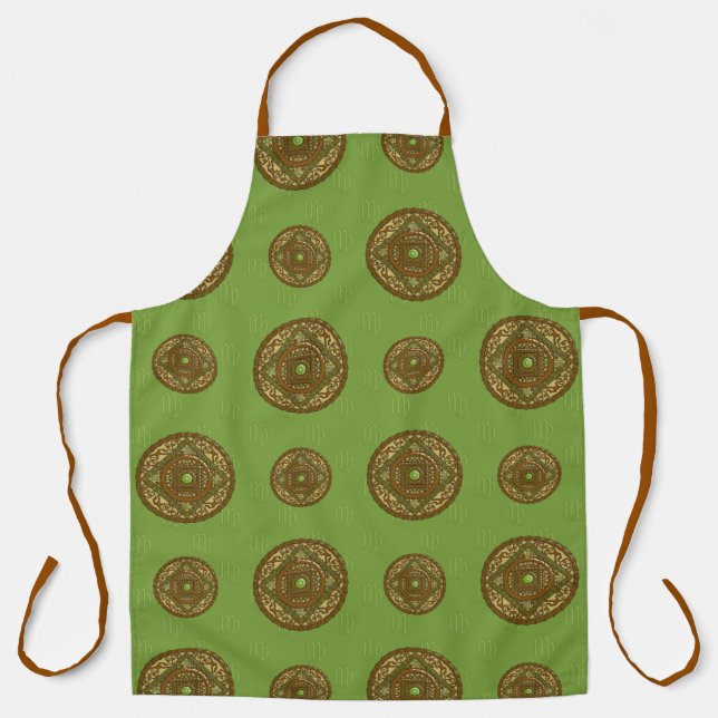 Virgo Mandala All-Over Print Apron (Front)