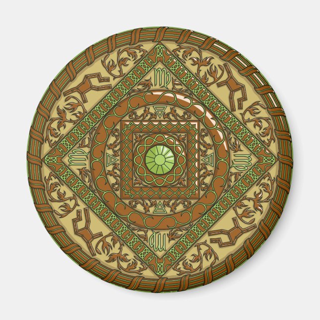 Virgo Mandala Magnet (Front)