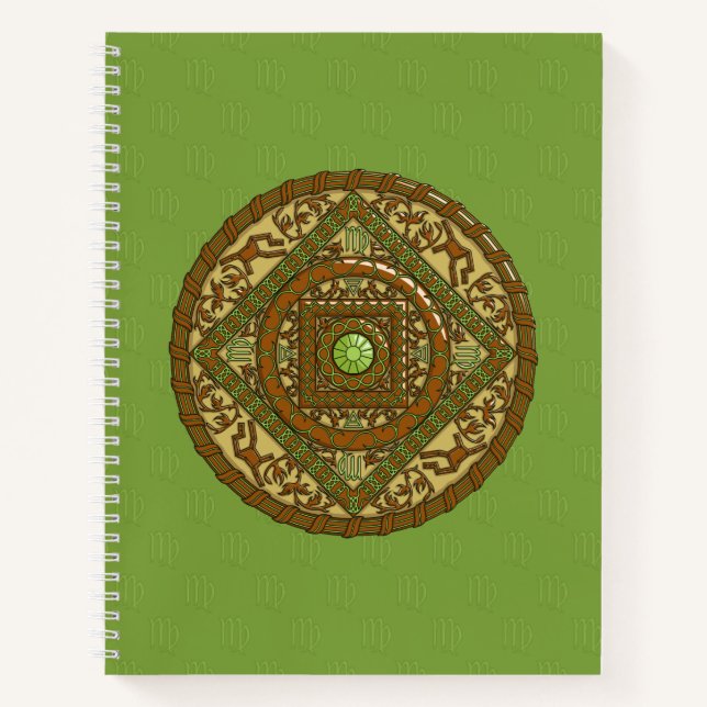 Virgo Mandala Spiral Notebook (Front)