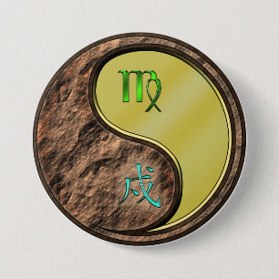 Virgo & Metal Dog 7.5 Cm Round Badge