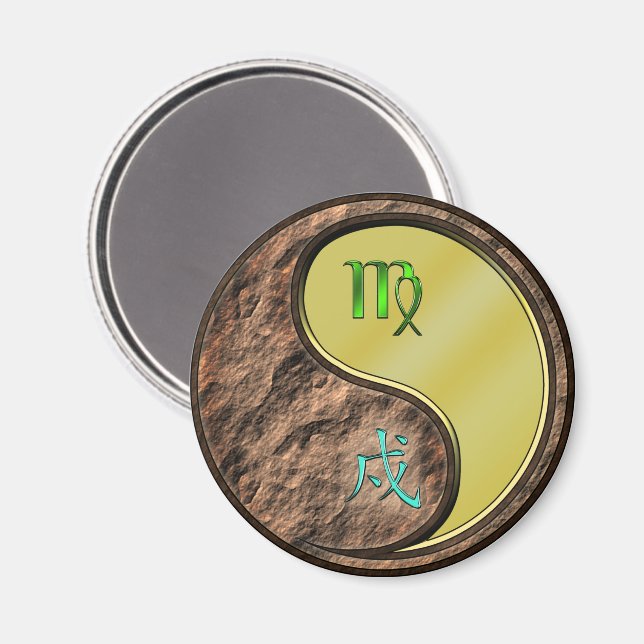 Virgo & Metal Dog Magnet (Front/Back)