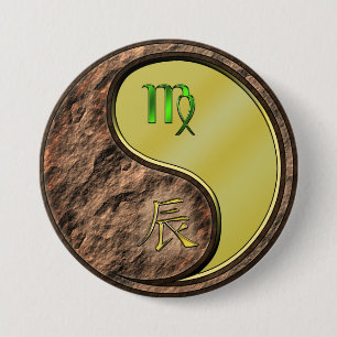 Virgo & Metal Dragon 7.5 Cm Round Badge