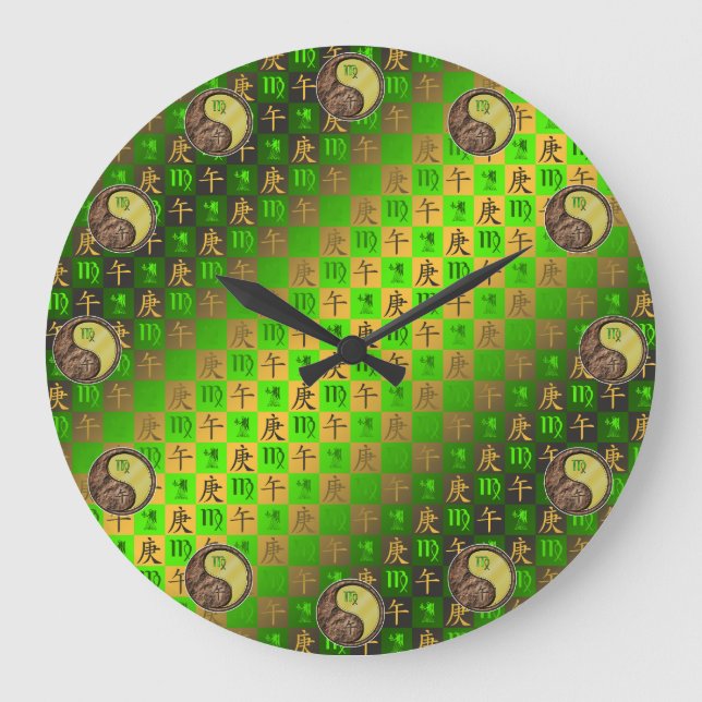 Virgo & Metal Horse Large Clock (Front)