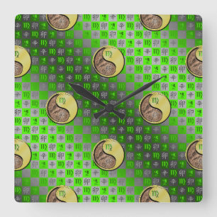 Virgo & Metal Rabbit Wall Clock