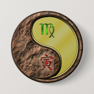 Virgo & Metal Tiger 7.5 Cm Round Badge