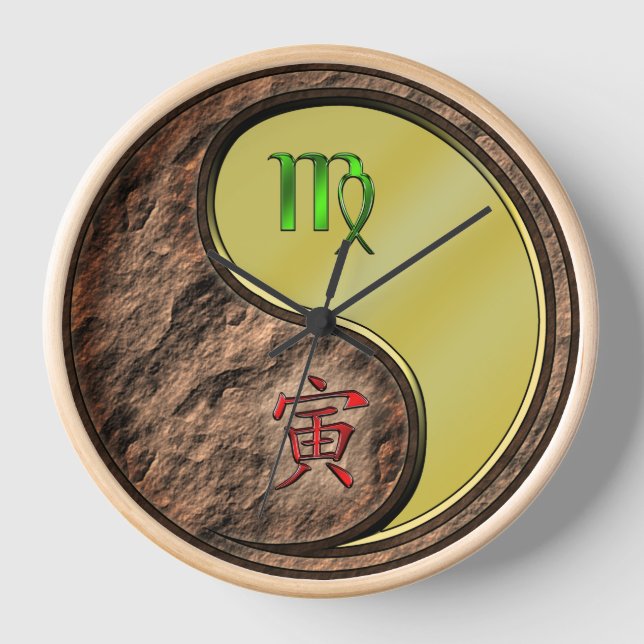 Virgo & Metal Tiger Clock (Front)