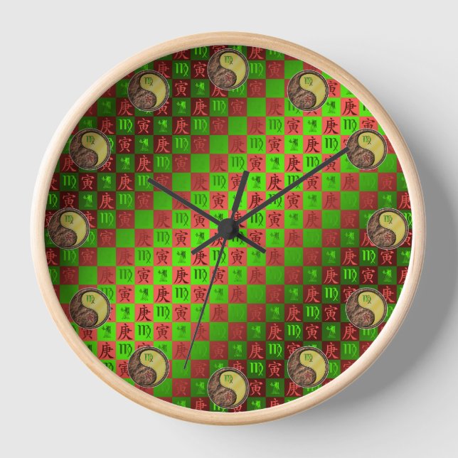 Virgo & Metal Tiger Clock (Front)