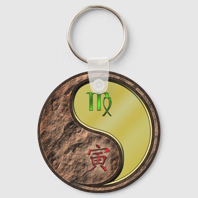 Virgo & Metal Tiger Key Ring (Front)
