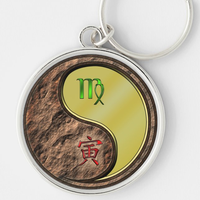 Virgo & Metal Tiger Key Ring (Front)