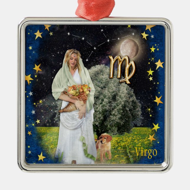 Virgo Metal Tree Decoration (Front)