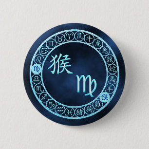 Virgo/Monkey 6 Cm Round Badge