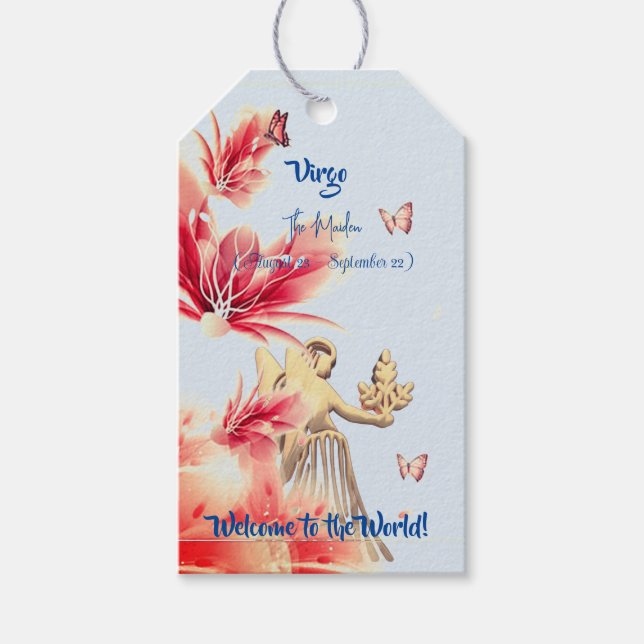 Virgo 'New Baby' Fun Gift Tags (Front)