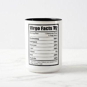 Virgo Nutrition Facts  Two-Tone Coffee Mug