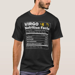 Virgo Nutrition Facts Zodiac Sign Horoscope T-Shirt