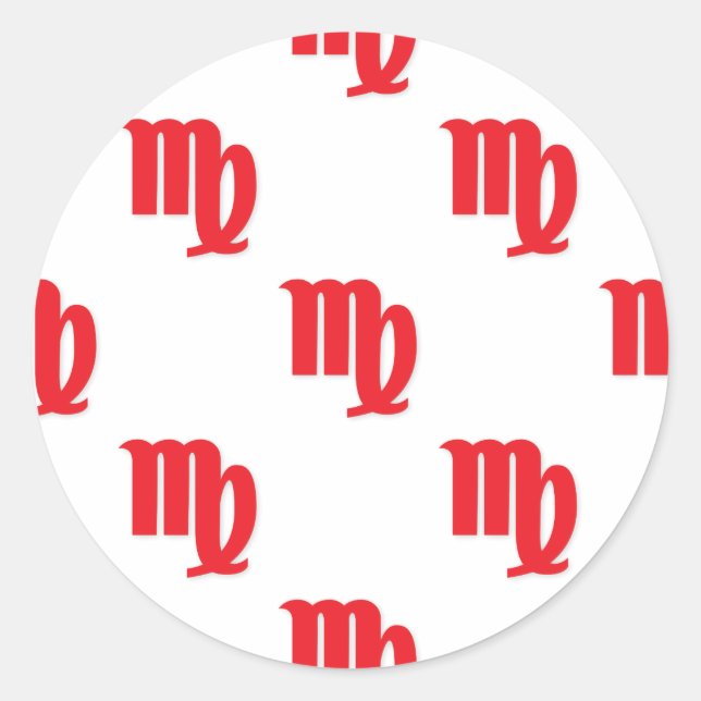 Virgo Pattern Red Classic Round Sticker (Front)