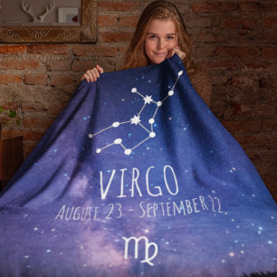 Virgo Personalised Zodiac Constellation Fleece Blanket