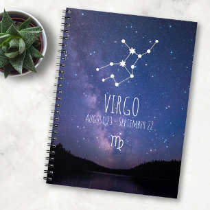 Virgo Personalised Zodiac Constellation Notebook