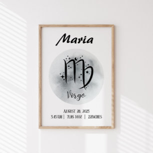 Virgo Personalised Zodiac Custom name Poster