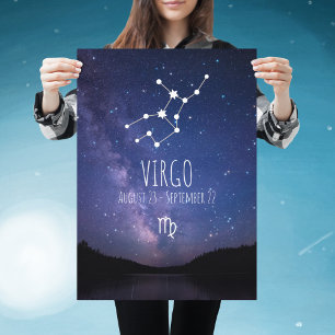 Virgo   Personalized Zodiac Constellation Poster