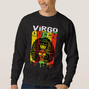 Virgo Queen Zodiac Afro Hair Style Blessed Classy  Sweatshirt