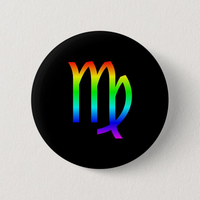 Virgo Rainbow 6 Cm Round Badge (Front)