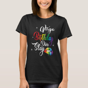 Virgo September August Girl Lip Print Birthday Div T-Shirt