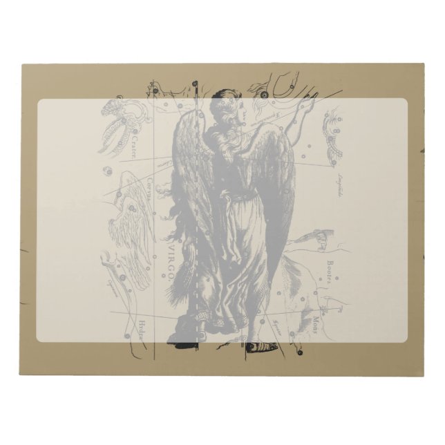 Virgo Sign Constellation Hevelius 1690 Notepad (Front)